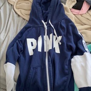 blue zipper up from pink